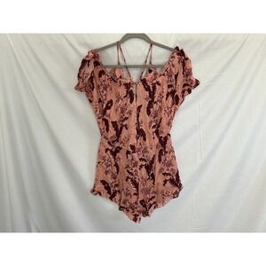 TopShop Cold‎ Shoulder Floral Tassel Detail Ruffle Trim Romper NWT Size M